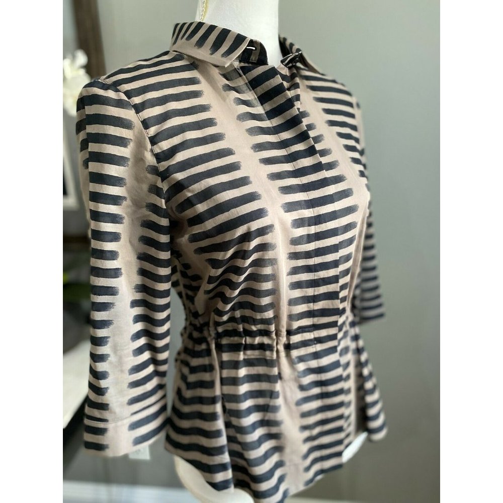 Akris Punto Drawstring Waist Button Down Shirt 8 - Picture 3 of 9